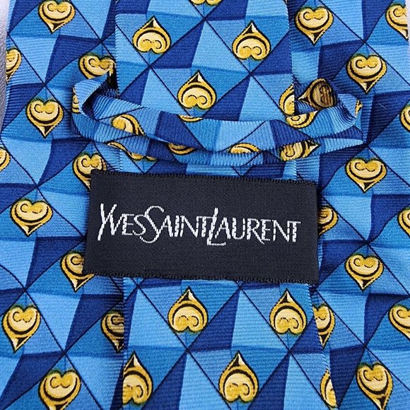 Yves Saint Laurent Geometric Silk Necktie 4" - Picture 3 of 4